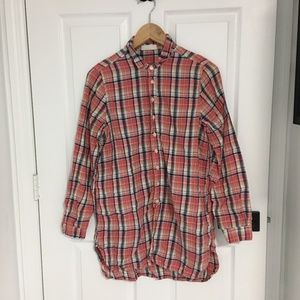 CP Shades size S Small Cotton Linen Plaid Tunic Button Down